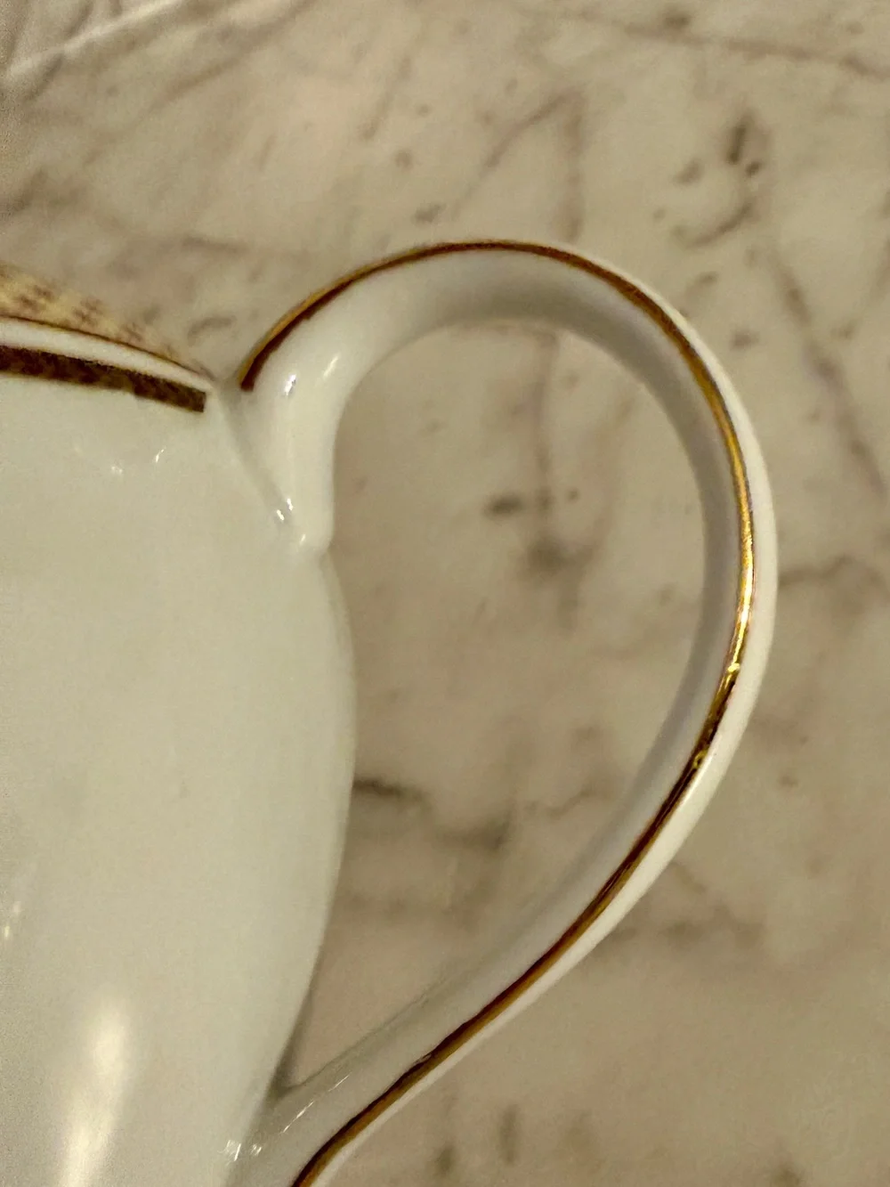 Gold Trim White Porcelain Creamer - Elegant Coffee & Tea Accessory